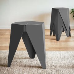 Artiss 4PC Puzzle Stool Bar Stools Stackable Grey Furniture > Bar Stools & Chairs > Table & Bar Stools AI-PP-STOOL-T-GYX4 Online Furniture