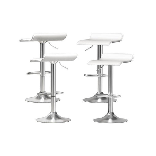 Artiss 4x Bar Stools Faux Leather Chair White Furniture > Bar Stools & Chairs > Table & Bar Stools BA-K-509-WH-X4 Online Furniture