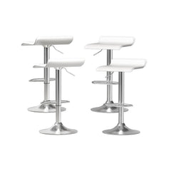 Artiss 4x Bar Stools Faux Leather Chair White Furniture > Bar Stools & Chairs > Table & Bar Stools BA-K-509-WH-X4 Online Furniture