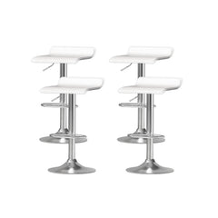 Artiss 4x Bar Stools Faux Leather Chair White Furniture > Bar Stools & Chairs > Table & Bar Stools BA-K-509-WH-X4 Online Furniture