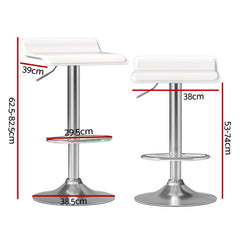 Artiss 4x Bar Stools Faux Leather Chair White Furniture > Bar Stools & Chairs > Table & Bar Stools BA-K-509-WH-X4 Online Furniture