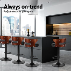 Artiss 4x Bar Stools Gas Lift Faux Leather Furniture > Bar Stools & Chairs > Table & Bar Stools BA-TW-8005-BKX4 Online Furniture