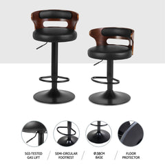 Artiss 4x Bar Stools Gas Lift Faux Leather Furniture > Bar Stools & Chairs > Table & Bar Stools BA-TW-8005-BKX4 Online Furniture