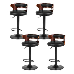 Artiss 4x Bar Stools Gas Lift Faux Leather Furniture > Bar Stools & Chairs > Table & Bar Stools BA-TW-8005-BKX4 Online Furniture