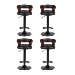 Artiss 4x Bar Stools Gas Lift Faux Leather Furniture > Bar Stools & Chairs > Table & Bar Stools BA-TW-8005-BKX4 Online Furniture