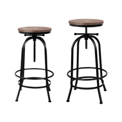 Artiss 4x Bar Stools Kitchen Dining Chairs Adjustable Wooden Vintage Stool Furniture > Bar Stools & Chairs > Table & Bar Stools BA-TW-V17-T14134-BKX4 Online Furniture