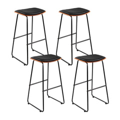 Artiss 4x Bar Stools Leather Padded Metal Furniture > Bar Stools & Chairs > Table & Bar Stools BA-TW-9078-BKX4 Online Furniture