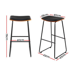 Artiss 4x Bar Stools Leather Padded Metal Furniture > Bar Stools & Chairs > Table & Bar Stools BA-TW-9078-BKX4 Online Furniture