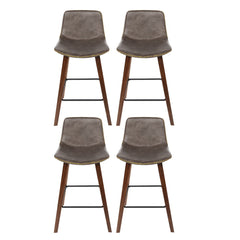 Artiss 4x Bar Stools Vintage Leather Wooden Furniture > Bar Stools & Chairs > Table & Bar Stools BA-TW-8701-BZX4 Online Furniture