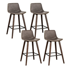 Artiss 4x Bar Stools Vintage Leather Wooden Furniture > Bar Stools & Chairs > Table & Bar Stools BA-TW-8701-BZX4 Online Furniture