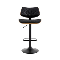 Artiss Bar Stools Kitchen Dining Chairs Gas Lift Stool Wooden Leather Black Furniture > Bar Stools & Chairs > Table & Bar Stools BA-TW-8095-BK Online Furniture