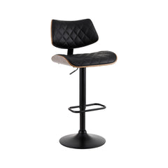 Artiss Bar Stools Kitchen Dining Chairs Gas Lift Stool Wooden Leather Black Furniture > Bar Stools & Chairs > Table & Bar Stools BA-TW-8095-BK Online Furniture