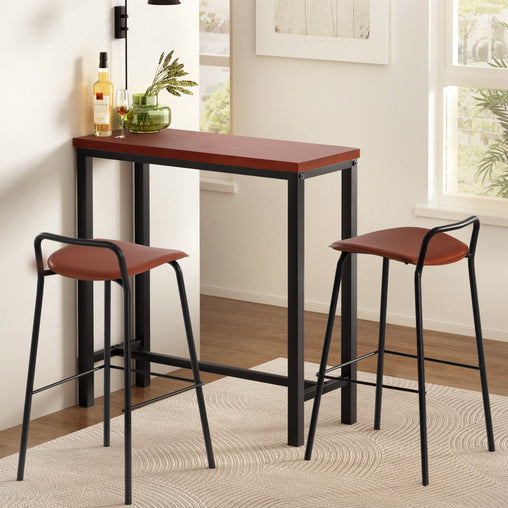 Artiss Bar Table and Stools Set Dining Desk Kitchen Chairs Cafe Pub Furniture > Bar Stools & Chairs > Table & Bar Stools BA-TAB-CHR-SET-WALBR Online Furniture