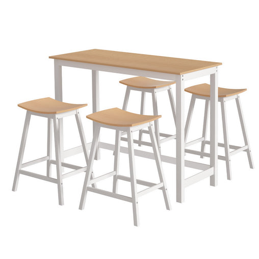 Artiss Bar Table and Stools Set Dining Desk Solid Wood Kitchen Chairs Cafe Pub Furniture > Bar Stools & Chairs > Table & Bar Stools BA-TAB-CHR-SET-WD Online Furniture