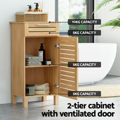 Artiss Bathroom Cabinet Storage 90cm wooden JILL Furniture > Bathroom FUR-S-BATH-LVD03-OAK Online Furniture