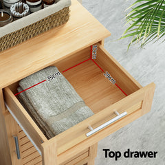 Artiss Bathroom Cabinet Storage 90cm wooden JILL Furniture > Bathroom FUR-S-BATH-LVD03-OAK Online Furniture