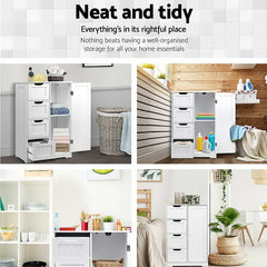Artiss Bathroom Cabinet Storage Drawers White Furniture > Bathroom > Bathroom Cabinets, Cupboards & Storage FURNI-G-BATH-5078-WH Online Furniture