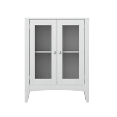 Artiss Bathroom Storage Cabinet 80cm Buffet Sideboard Floor Cupboard Toilet Glass White Furniture > Bathroom > Bathroom Cabinets, Cupboards & Storage FURNI-C-BATH-CAB01-WH Online Furniture