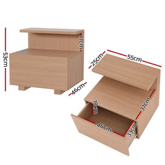 Artiss Bedside Table 1 Drawer - Pine Furniture > Bedroom > Bedside Tables FUR-W-BS-01-WD Online Furniture