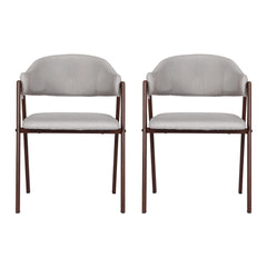 Artiss Dining Chairs Grey Linen Fabric Set Of 2 Nadi Furniture > Bar Stools & Chairs MO-DIN-C-03-FA-GYX2 Online Furniture