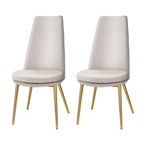 Artiss Dining Chairs High-back Beige Set of 2 Sunnie Furniture > Bar Stools & Chairs MO-DIN-C-01-FA-BGX2 Online Furniture