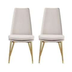 Artiss Dining Chairs High-back Beige Set of 2 Sunnie Furniture > Bar Stools & Chairs MO-DIN-C-01-FA-BGX2 Online Furniture