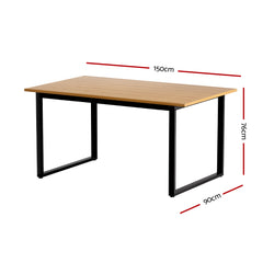 Artiss Dining Table 6 Seater Kitchen Cafe Rectangular Wooden Table 150CM Furniture > Dining MO-DIN-TAB-01-WD-AB Online Furniture