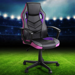 Artiss Gaming Office Chair Computer Chairs Purple Furniture > Bar Stools & Chairs OCHAIR-H-GAME-PE Online Furniture