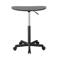 Artiss Laptop Desk Portable Height Adjustable Table Caster Wheels 60CM Black Furniture > Office LA-DESK-RD-60-BK Online Furniture