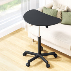 Artiss Laptop Desk Portable Height Adjustable Table Caster Wheels 60CM Black Furniture > Office LA-DESK-RD-60-BK Online Furniture