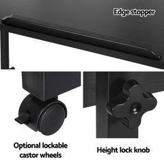 Artiss Laptop Desk Table Height Adjustable Wooden Bed Side Tables 80CM Black Furniture > Office LA-DESK-80T-BK Online Furniture