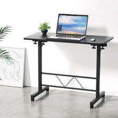 Artiss Laptop Desk Table Height Adjustable Wooden Bed Side Tables 80CM Black Furniture > Office LA-DESK-80T-BK Online Furniture