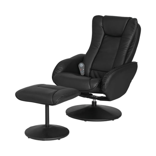 Artiss Recliner Chair Electric Heated Massage Chairs Faux Leather Cobble Furniture > Bar Stools & Chairs RECLINER-A14-PU-BK Online Furniture