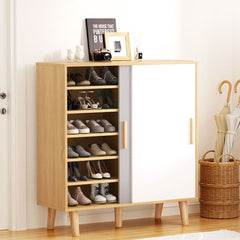 Artiss Shoe Cabinet 30 Pairs Sliding Doors Furniture > Bedroom FUR-T-SHOE-SLD01-WD-AB Online Furniture