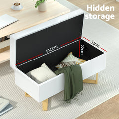 Artiss Storage Ottoman Blanket Box Criss-cross Linen White Furniture > Living Room > Ottomans & Footstools OTM-RTA-08-CRO-WH Online Furniture