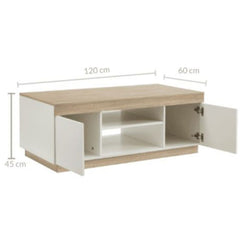 Ashley Coastal White Wooden Coffee Table Oak and White Hampers > Tea & Coffee Hampers V80-CPA-CT1250-WOK Online Furniture