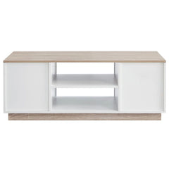 Ashley Coastal White Wooden Coffee Table Oak and White Hampers > Tea & Coffee Hampers V80-CPA-CT1250-WOK Online Furniture