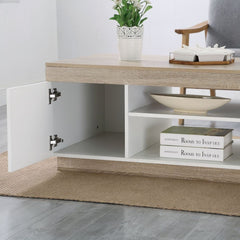 Ashley Coastal White Wooden Coffee Table Oak and White Hampers > Tea & Coffee Hampers V80-CPA-CT1250-WOK Online Furniture