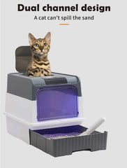 Automatic UV Sterilizing Cat Litter Box -Enclosed Design, Odor Control, and UV Germicidal Technology Pet Care > Cat Supplies > Cat Furniture V888-ELOSUNG10169 Online Furniture