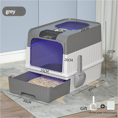 Automatic UV Sterilizing Cat Litter Box -Enclosed Design, Odor Control, and UV Germicidal Technology Pet Care > Cat Supplies > Cat Furniture V888-ELOSUNG10169 Online Furniture