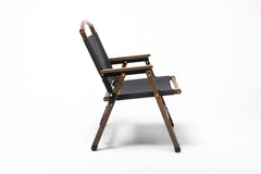 Bamboo Canvas Foldable Outdoor Camping Chair Wooden Travel Picnic Park - Black Outdoor > Camping V563-75622-BLACK Online Furniture