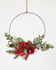 Berry Ball Half Wreath 35cm Occasions > Christmas > Christmas Decorations V758-BERRY-BALL-HALF-WREATH-35CM-X2721 Online Furniture