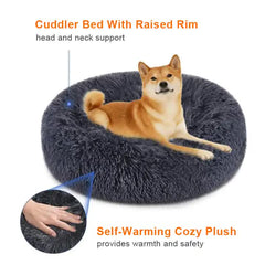 Calming Donut Pet Bed -Soft Faux Fur, Anti-Anxiety Fluffy Round Bed for Cats and Small Dogs (Apricot)40cm Pet Care > Dog Supplies > Dog Beds V888-ELOSUNG10273 Online Furniture