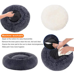 Calming Donut Pet Bed -Soft Faux Fur, Anti-Anxiety Fluffy Round Bed for Cats and Small Dogs (Apricot)40cm Pet Care > Dog Supplies > Dog Beds V888-ELOSUNG10273 Online Furniture