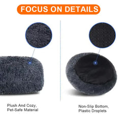 Calming Donut Pet Bed -Soft Faux Fur, Anti-Anxiety Fluffy Round Bed for Cats and Small Dogs (Apricot)40cm Pet Care > Dog Supplies > Dog Beds V888-ELOSUNG10273 Online Furniture