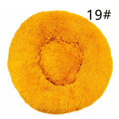 Calming Donut Pet Bed -Soft Faux Fur, Anti-Anxiety Fluffy Round Bed for Cats and Small Dogs (golden yellow)50cm Pet Care > Dog Supplies > Dog Beds V888-ELOSUNG10300 Online Furniture