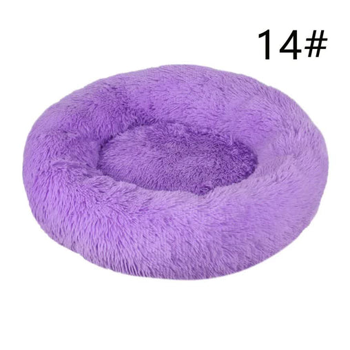 Calming Donut Pet Bed -Soft Faux Fur, Anti-Anxiety Fluffy Round Bed for Cats and Small Dogs (Purple)40cm Pet Care > Dog Supplies > Dog Beds V888-ELOSUNG10283 Online Furniture