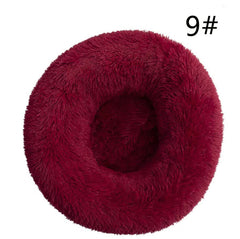 Calming Donut Pet Bed -Soft Faux Fur, Anti-Anxiety Fluffy Round Bed for Cats and Small Dogs (Wine Red)40cm Pet Care > Dog Supplies > Dog Beds V888-ELOSUNG10281 Online Furniture