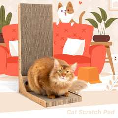 Cat Scratcher Pad L Shape Scratching Board Post Cardboard Cat Scratcher Indoor Kitten Scratch Pet Care > Cat Supplies V324-PET-SCRBOARD Online Furniture