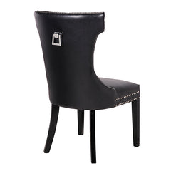 Century 2X Dining Chair Black Pu Wooden Legs Furniture > Dining V43-DC-CNTRY Online Furniture